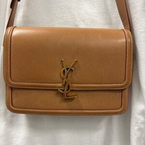 Yves Saint Laurent Tan/Brown Solferino Leather Shoulder/Cross-body Bag